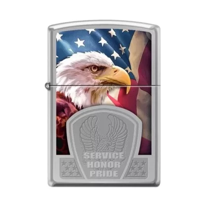 Zippo Lighter – Service Honor Pride High Polish Chrome