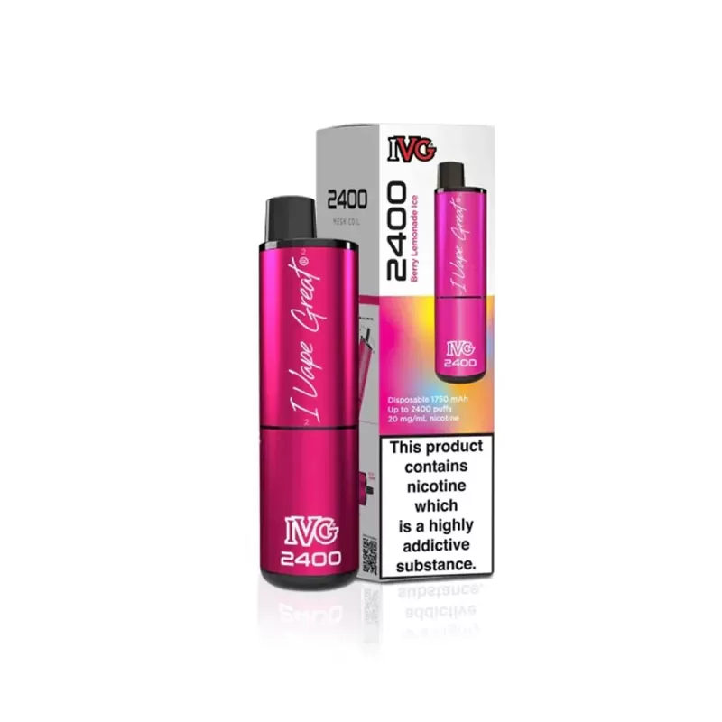 IVG 2400 Prefilled Pod Vape Kit - Red Raspberry Edition - Image 2