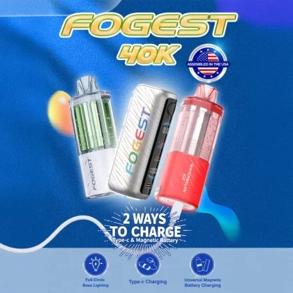Assembled in USA | FOGEST 40K Disposable Device POD - 40,000 Puff - Cool Mint