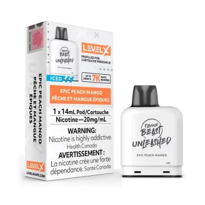 FLAVOUR BEAST UNLEASHED LEVEL X PODS – EPIC PEACH MANGO