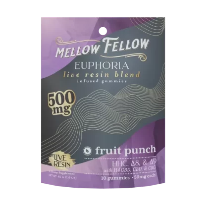 Mellow Fellow Euphoria Blend Live Resin M-Fusions Edibles Fruit Punch 500mg