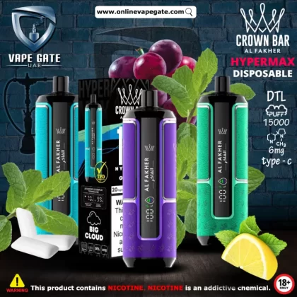 Al Fakher - Crown Bar Hypermax Disposable Vape (15,000 Puffs) - Strawberry Punch / 6 mg
