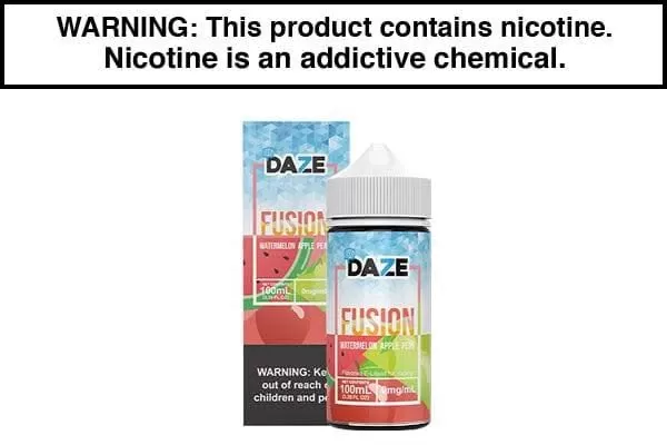 WATERMELON APPLE PEAR ICED BY 7 DAZE FUSION 100ML - Vapejuice