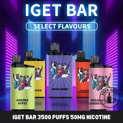 IGET Bar 3500 Puffs 50MG Nicotine Disposable Vape In Dubai - Blackberry Ice, Blackberry Pomegranate Cherry Ice