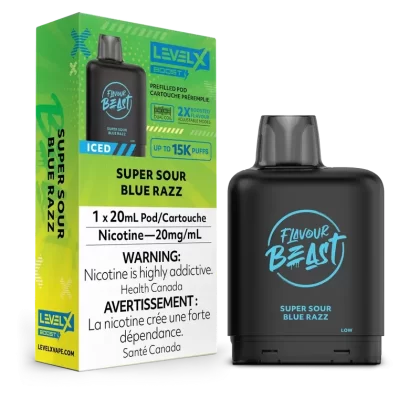 SUPER SOUR BLUE RAZZ ICED – LEVEL X FB BOOST (20mL)