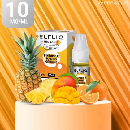 Elfliq Nikotinsalz Liquid 10ml – Pineapple Mango Orange 10mg/ml Nikotin - ELFLIQ by elfbar / Glycerin, Propylenglykol, Aroma, Nikotinsalz, Ethylbutyrat / 10mg/ml / Ananas / Orange / Mango