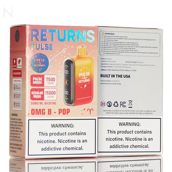 Pulse Returns 15000 Puff Disposable Vape - B-Pop - Image 3