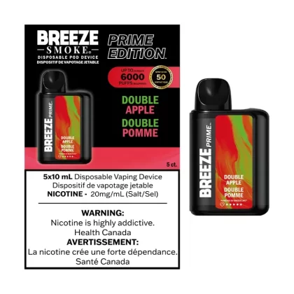 Breeze Prime Edition Disposable Vape – 6000 Puffs – Double Apple