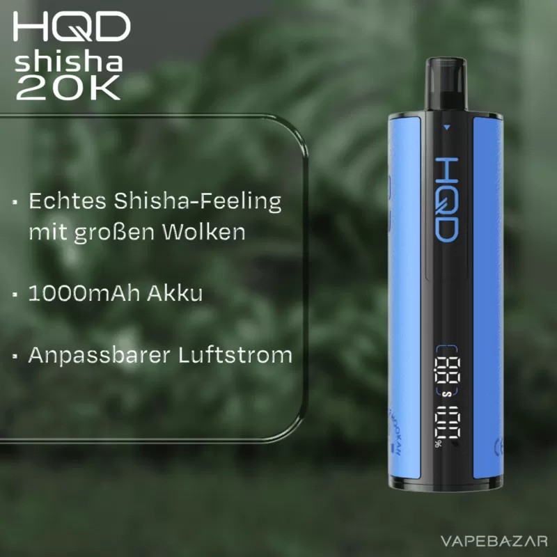 HQD SHISHA 20K – Blue - Pod Kit / HQD / 1000 mAh / USB-C - Image 2