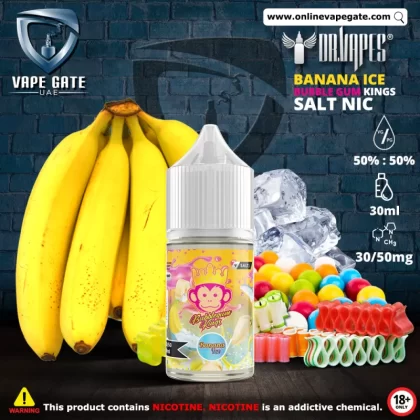 Bubble Gum Kings Banana Ice 30ml Saltnic by Dr. Vapes - 50 mg / 30 ml