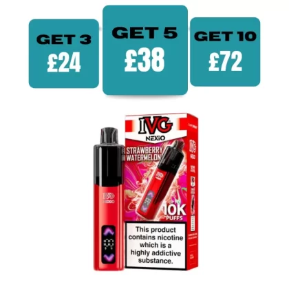 IVG Nexio 10K Prefilled Pod Vape Kit - £8.99 or 3 for £24 - Fizzy Cherry