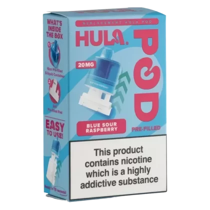 Hula 7000 Prefilled Pods - Flavour#Blue Sour Raspberry>Pineapple>Cola>Menthol>Cherry>Double Apple>Strawberry Kiwi>Watermelon>Kiwi Passionfruit Guava>Triple Mango