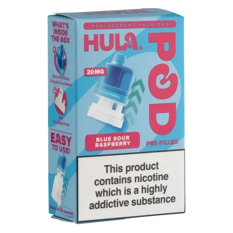Hula 7000 Prefilled Pods - Flavour#Blue Sour Raspberry>Pineapple>Cola>Menthol>Cherry>Double Apple>Strawberry Kiwi>Watermelon>Kiwi Passionfruit Guava>Triple Mango