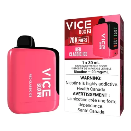 Vice Box 2 Disposable Vape Device – Red Classic Ice - Nicotine Strength#20mg/ml