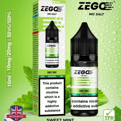 Zego Sweet Mint Nic Salt Vape Juice - 10 Pack - 10mg