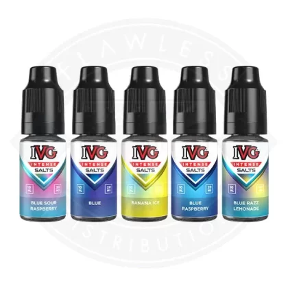 IVG Intense Nic Salts (20mg) 10ml - Flavours#Banana Ice>Blue>Blue Raspberry>Blue Sour Raspberry>Blue Razz Lemonade>Grape Ice>Forest Berries Ice>Fresh Mint>Frozen Cherries>Fizzy Cherry>Kiwi P