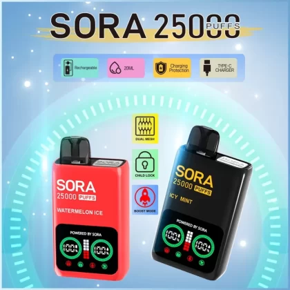 SORA 25K Dual Mesh 25000 Puffs | 5% strength, bulk disposable vape - Aiviouvapes