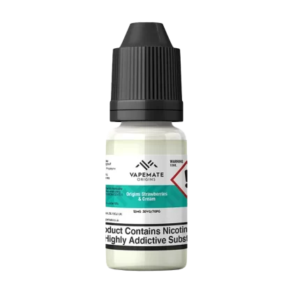 Vapemate Origins Strawberries & Cream 10ml - 0mg (Discontinued) - Vapeshop Co
