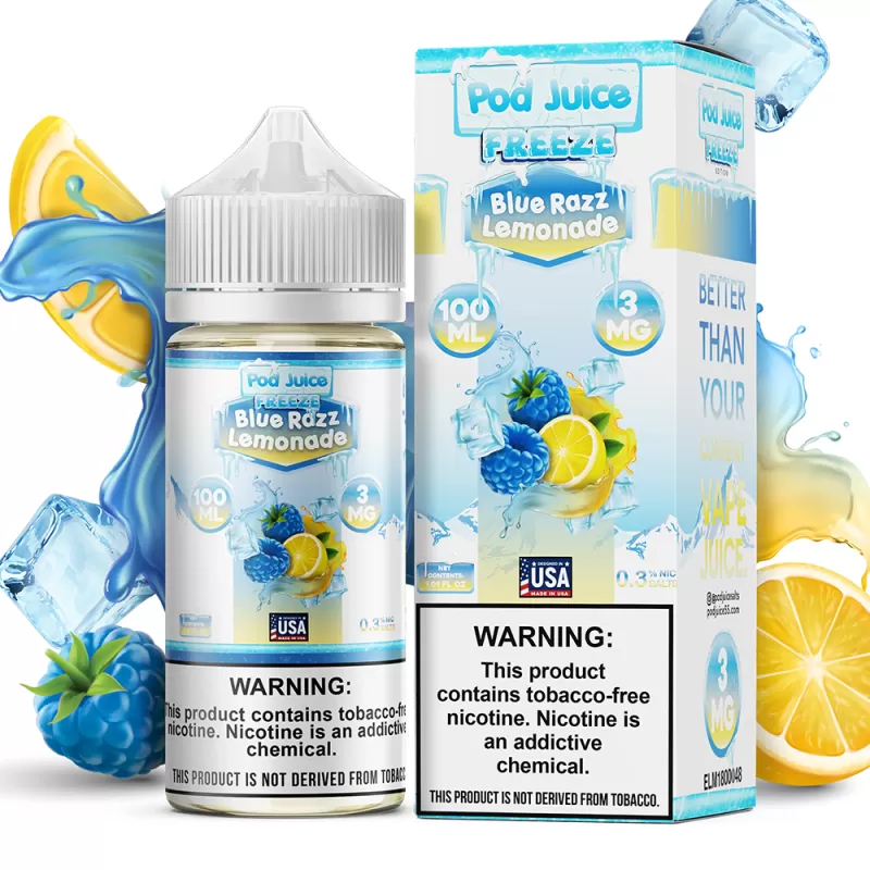 Blue Razz Lemonade Freeze 100ml – Pod Juice E-Liquid - Vape Product, Vape Product