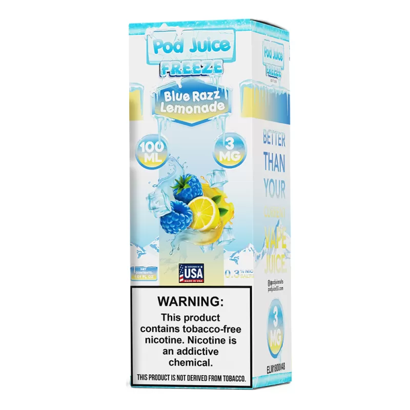 Blue Razz Lemonade Freeze 100ml – Pod Juice E-Liquid - Vape Product, Vape Product - Image 3