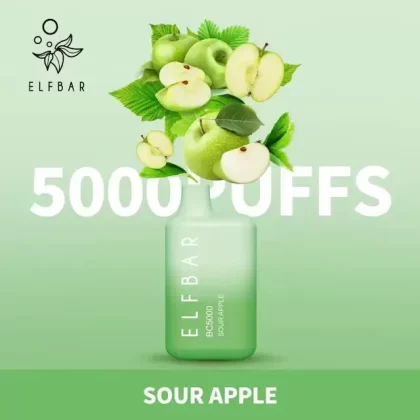 ELF BAR SOUR APPLE BC5000 DISPOSABLE POD - Vape Product, Vape Product