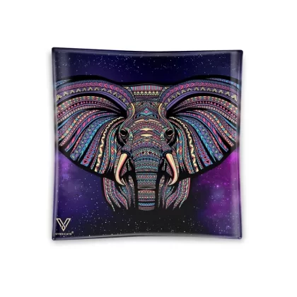 V Syndicate Elephant Square Glass Ashtray – 4.5in - Vape Store