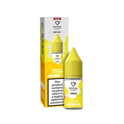 CRYSTAL CLEAR PINEAPPLE LEMON BURST 10ML NIC SALT E-LIQUID - Strength#5MG>10MG>20MG