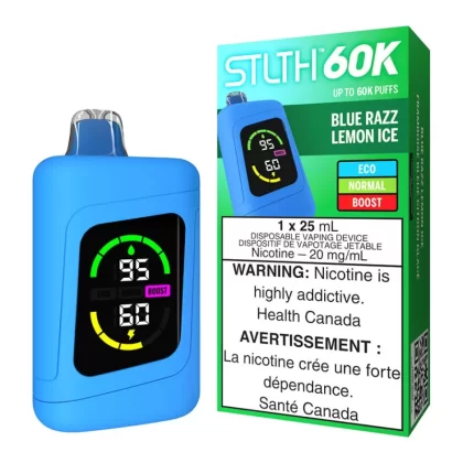STLTH 60K Disposable Vape Device - Blue Razz Lemon Ice - 20mg/ml