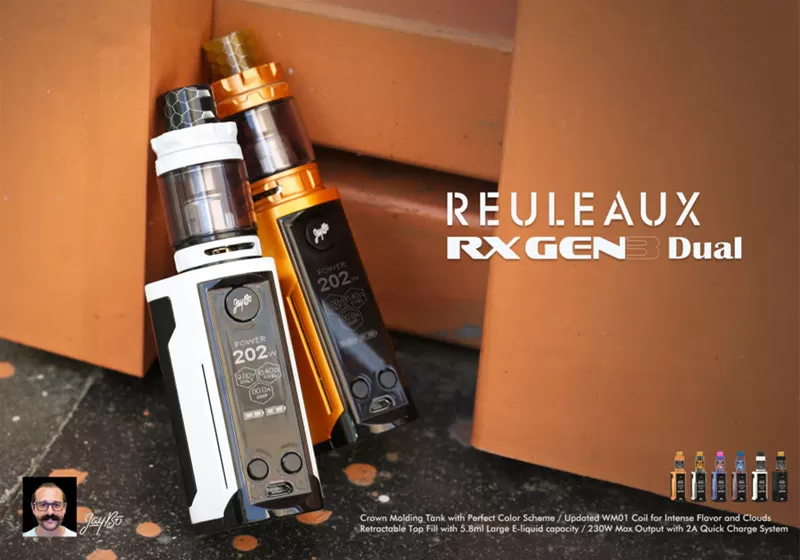 WISMEC Reuleaux RXGen3 Dual 230W TC Kit with GNOME King Tank 5.8ML - Gloss - Image 3