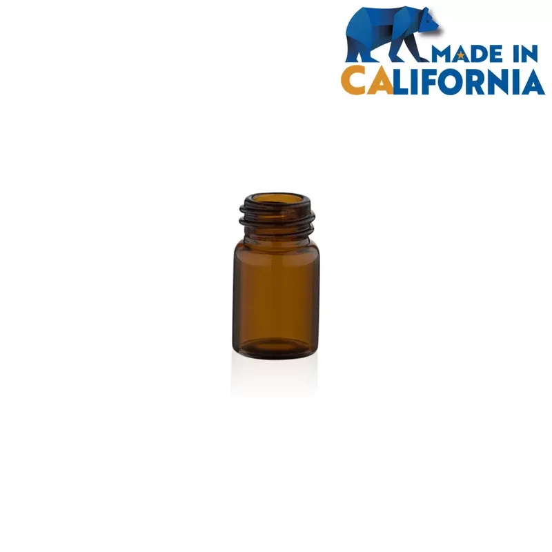 American Glass Vial | Oil Vial 13/425 Thread | 27mm – Amber – 144 Count