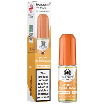 White Peach Razz Nic Salt E-Liquid by Bar Juice 5000 (10ml) - 10mg