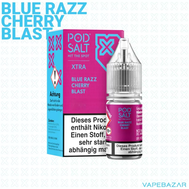 Pod Salt X Nikotinsalz Liquid – Blue Razz Cherry Blast - Vapebazar - Image 2