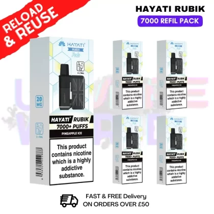 Pineapple ICE Hayati Rubik 7K Replacement Pods Box Of 5