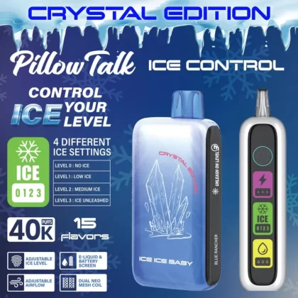 Pillow Talk Ice Control IC40000 "Crystal Edition" Disposable - 40000 Puffs - Blue Rancher