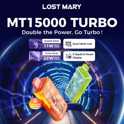 Lost Mary MT15000 Turbo Disposable Device - 15,000 Puffs - Raspberry Banana (Thermal Edition)