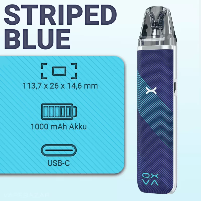 OXVA Xlim Go – Pod Kit – Striped Blue - Image 2