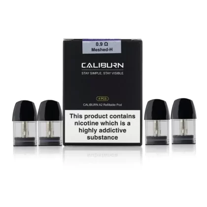 Uwell Caliburn A2 Refillable Pods (4 Pack) - Resistance#0.9 ohms (D9566B)