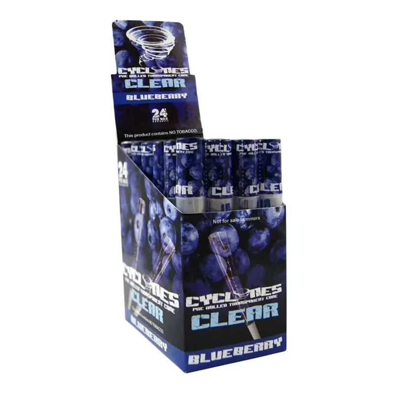 CYCLONES Clear Pre-Rolled Cones - 24 Per Box - Strawberry