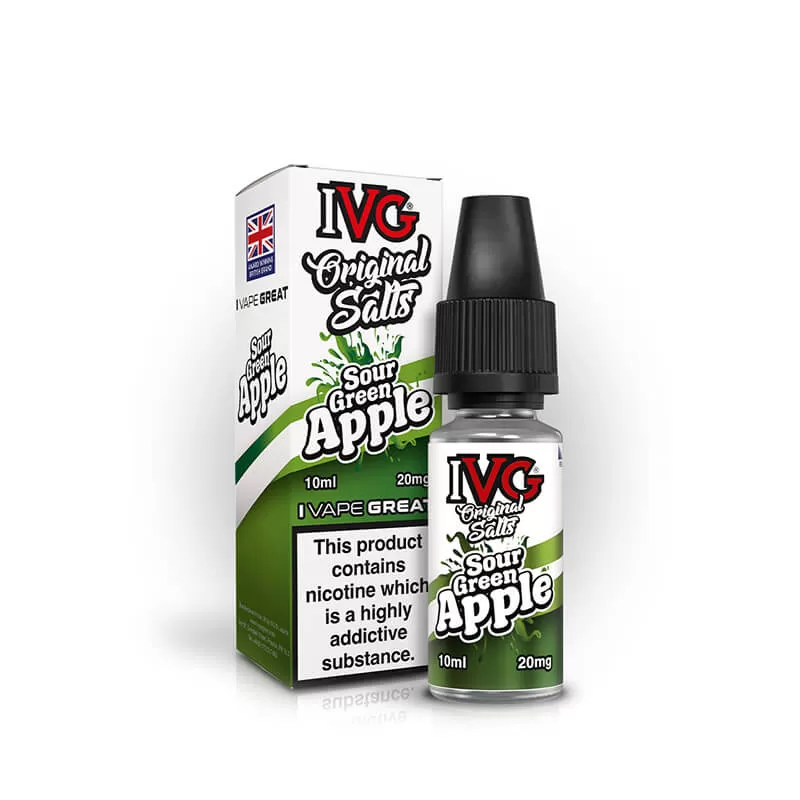 IVG Original Salts Sour Green Apple 10ml E-Liquid - 10mg - Image 2
