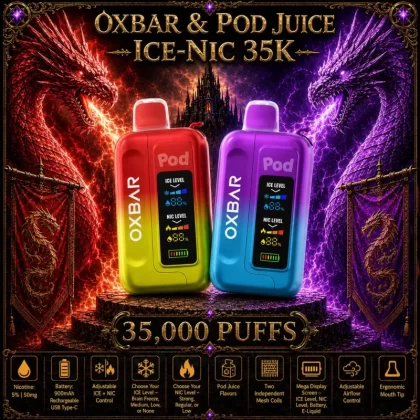 OXBAR x Pod Juice ICE-NIC 35K - Green Apple Burst - Vapeciga