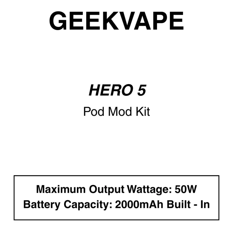 Geekvape – Hero 5 – Pod Mod Kit - Frost Mint, Iron Black
