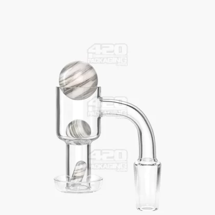 Assorted Quartz Banger Nail Terp Slurper Set w/ Eyeball Pearl & Carb Cap | 14mm – 90 Degree – Male