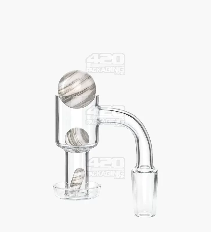 Assorted Quartz Banger Nail Terp Slurper Set w/ Eyeball Pearl & Carb Cap | 14mm – 90 Degree – Male