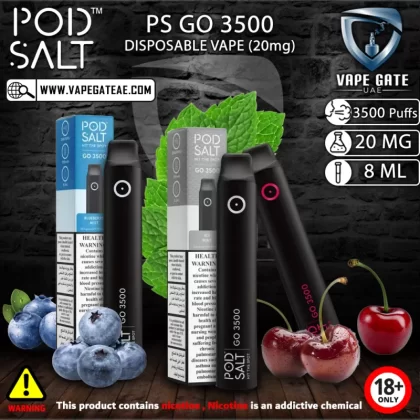 PS GO 3500 DISPOSABLE VAPE (20mg) - Ice Mint / 20 mg