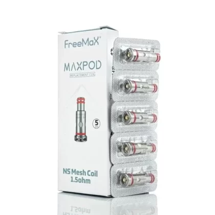 FREEMAX MAXPOD COILS, MAX POD Replacement, 1.0Ω 1.5Ω Mesh (5pks) - Choose#Maxpod 1.0Ω Coils (5pk)>Maxpod 1.5Ω Coils (5pk) (475A7B)