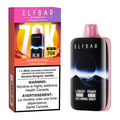 Elf Bar MoonNight 70K Disposable Vape Device - Strawberry Mango 20ml - 20mg/ml