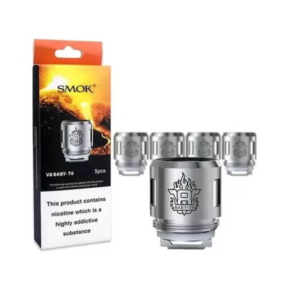 SMOK TFV8 Baby T6 Coils – High-Performance Sextuple Replacement Coils (5-Pack)