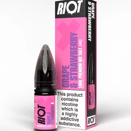 Grape & Strawberry Nic Salt E-Liquid - Riot X - 10mg - PG 50%