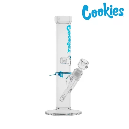 Cookies Original Straight Tube Bong – 13in - Color#Blue>White>Black