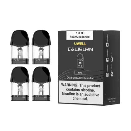 UWELL Caliburn A3 Pods – 1.0Ω Mesh (4-Pack) - Vape Store